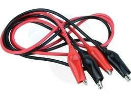 18AWG Pair of Dual Red Black Test Leads Alligator Clips Jumper Cables - £5.66 GBP
