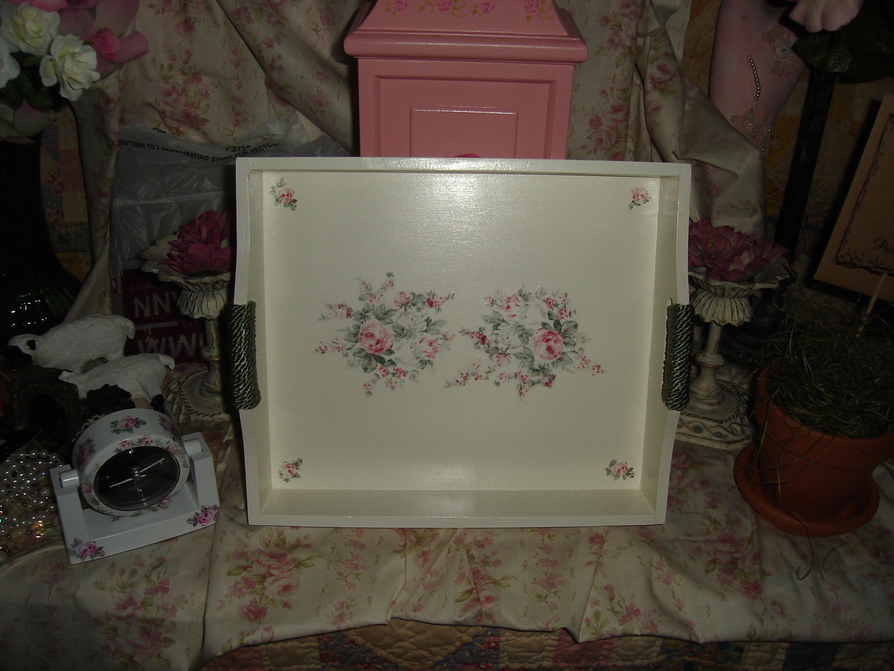 Shabby Cottage/Chic Wooden Tray >LOOK - $39.99
