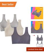 Comfortable Organic Cotton Training Bras for Girls 8-10 - 3 Pack Crop Tops