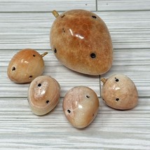 Alabaster Marble Stone Fruit Strawberry Vintage Paperweight Set of 5 - £17.11 GBP