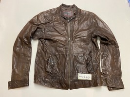 RESERVED Vintage Motorcycle Leather Jacket in Brown Armpit/armpit 21&quot; (mc860) - £62.75 GBP