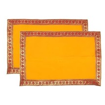 2-Yellow Velvet Puja Chowki Aasan /Baithak / Puja Cloth For Home Temple-... - $190.36 MXN