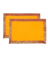 2-Yellow Velvet Puja Chowki Aasan /Baithak / Puja Cloth For Home Temple-... - $14.08 CAD