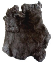 10 NATURAL BLACK  GENUINE RABBIT SKIN wholesale buk lot hide fur pelt bunny - $1,255.57 MXN