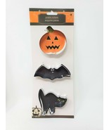 Metal Cookie Cutter Set - New - Pumpkin, Bat, Cat - £7.82 GBP