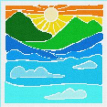 Pepita Needlepoint kit: Sunrise Art 2, 9&quot; x 9&quot; - £61.33 GBP+