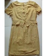 Jennifer James Gold Faux 2 Pc Dress Rayon Blend Short Sleeve Knee Length... - $16.83