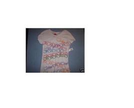 WOMEN&#39;S JRS LOST WHITE HEART CHAIN CREW TEE T-SHIRT MULTICOLOR HEARTS NE... - $16.99