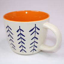 OPALHOUSE Stoneware Coffee Mug Tea Cup Blue Vines With Orange Interior 2022 - $11.64