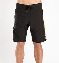 Men&#39;s Element Highway 21 Conscious By Nature Black W/ Rasta Board Shorts New $55 - £29.02 GBP