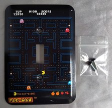 PAC-MAN Black Light Switch Wall Cover Plate w/ Screws, NAMCO Game Room D... - £9.17 GBP