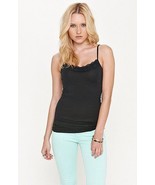 WOMEN&#39;S/JRS NOLLIE CAMI TANK TOP ADJUSTABLE STRAPS LACE TRIM BLACK NEW $15 - £8.78 GBP