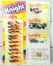 Vintage Knight LiteJig Fishing Lure Rubber Jig 15 Piece Card Display USA NOS - £29.94 GBP
