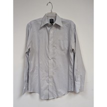 Jos A Bank Traveler Dress Shirt 15 1/2 - 34 White Plaid Long Sleeve Mens - £11.70 GBP