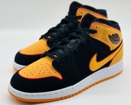 NEW Nike Air Jordan 1 Mid SE Orange Black FJ4924-008 GS Size 7Y Women&#39;s Size 8.5 - £118.42 GBP