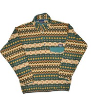 Patagonia Synchilla Fleece Snap T Pullover Sweatshirt Mens M Fair Isle Striped - £95.18 GBP