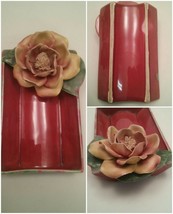 Vintage Porcelain Rose Dish Pottery 8 Inches Long - $34.64