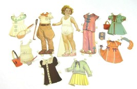 Vintage 1937 Shirley Temple Paper Dolls &amp; Dresses Set XL 14.5&quot; Saalfield... - £35.37 GBP