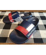 Nautica Bower Athletic Adjustable Slides Sandals, Mens Size 8 Navy White... - £22.02 GBP