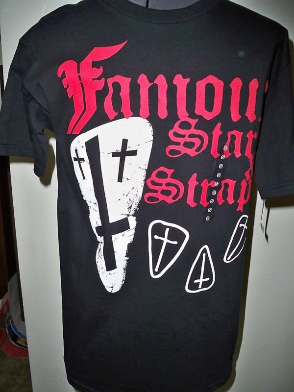 Primary image for MEN'S GUYS FAMOUS STARS AND STRAPS CROSS LOGO BLACK CREW TEE T-SHIRT NEW $28