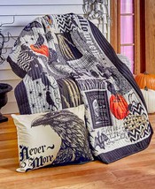 Nevermore Accent Pillow Halloween Raven Toss Pillow Autumn Fall Porch Home Decor - £14.95 GBP+