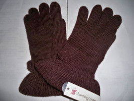 CHARMING CHARLIES WOMEN&#39;S  LADIES FLOWER RUFFLE WINTER  GLOVES BROWN NEW - £7.18 GBP