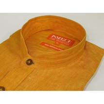 Mens INSERCH linen Shirt Banded Chinese Collar Sleeves-Less SS719 Sunburst image 14