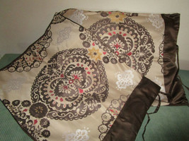 2 Martha Stewart PILLOW SHAMS Brick Lane pattern IVORY &amp; BROWN Brocade - £6.91 GBP