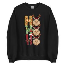 HO HO HO Santa Persian Cat Christmas Sweatshirt | Cat Lover Unisex Sweatshirt Bl - £23.22 GBP+
