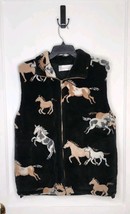 Size Large Coastlines Fashion For Canada Soft Sleece Vest Horse Print - $40.00