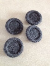 Lot of 4 Vintage Mid Century Gray Fuzzy Wool Cloth Covered Shank Buttons... - £13.33 GBP