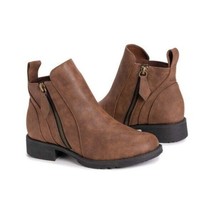 LUKEES by MUK LUKS Brown Side-Zip Bethany Ankle Boot Casual boots Brown 8.5 - £25.63 GBP