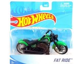 Mattel X7718 Hot Wheels 1:18 Street Power FAT RIDE Motorcycle Green Black - $12.77