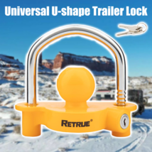 U-Shape Coupler Lock Trailer Lock Ball Hitch Trailer Hitch Lock Adjustable Steel - $39.98