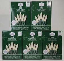 Lot Of 5 Holiday Time 100-Count Mini Warm White LED Christmas String Lights - $35.63