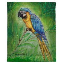 Betsy Drake Blue Macaw Outdoor Wall Hanging 24x30 - £38.93 GBP