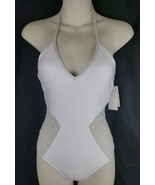 Ella Moss Swimsuit White Polka Dot Cutout One Piece Bathing Tied Womens ... - $17.26