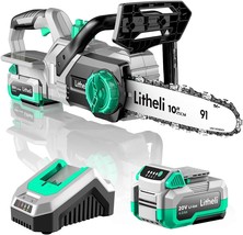Litheli Chainsaw 10-Inch, Portable Electric, Battery &amp; Charger Included) - $98.97
