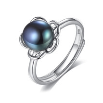 9MM Fresh Water Pearl Open Ring S925 Silver - £10.93 GBP