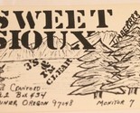 Vintage CB Ham radio Amateur Card Sweet Sioux Rainer Oregon QSL  - $4.94