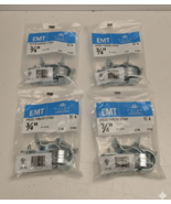 Lot of 4 Halex EMT 3/4&quot; One Hole Speed Thread Strap Zinc Steel with Scre... - €10,51 EUR