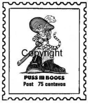 PUSS IN BOOTS POSTOID new mounted rubber stamp - $6.00
