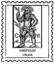 NEANDERTHAL POSTOID new mounted rubber stamp - $6.00