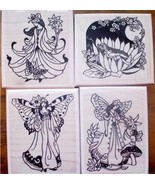 LOT of 4 MOUNTED RUBBER STAMPS-FAIRY SET - €28,00 EUR