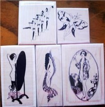 Lot Of 5 New Mounted Rubber STAMPS-NUDE French Ladies - £23.74 GBP