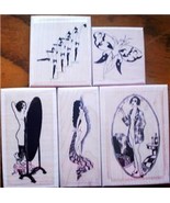 LOT OF 5 NEW MOUNTED RUBBER STAMPS-NUDE FRENCH LADIES - €25,80 EUR
