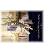 Grungy Primitive Pink Shabby Rose Heart Spring Nodder Makedo - $13.95