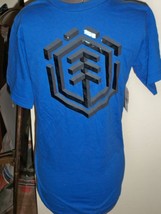Element Men&#39;s Guys Royal Blue Large Shiny Blacklogo Tee T Shirt New $28 - £14.38 GBP