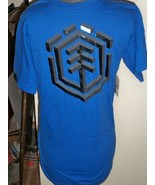 ELEMENT MEN&#39;S GUYS  ROYAL BLUE LARGE SHINY BLACKLOGO TEE T SHIRT NEW $28 - $17.99