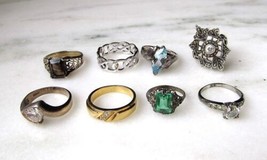 Vintage Sterling Silver Womens Multi Stone Rings Lot of 7 C3437 - £99.24 GBP